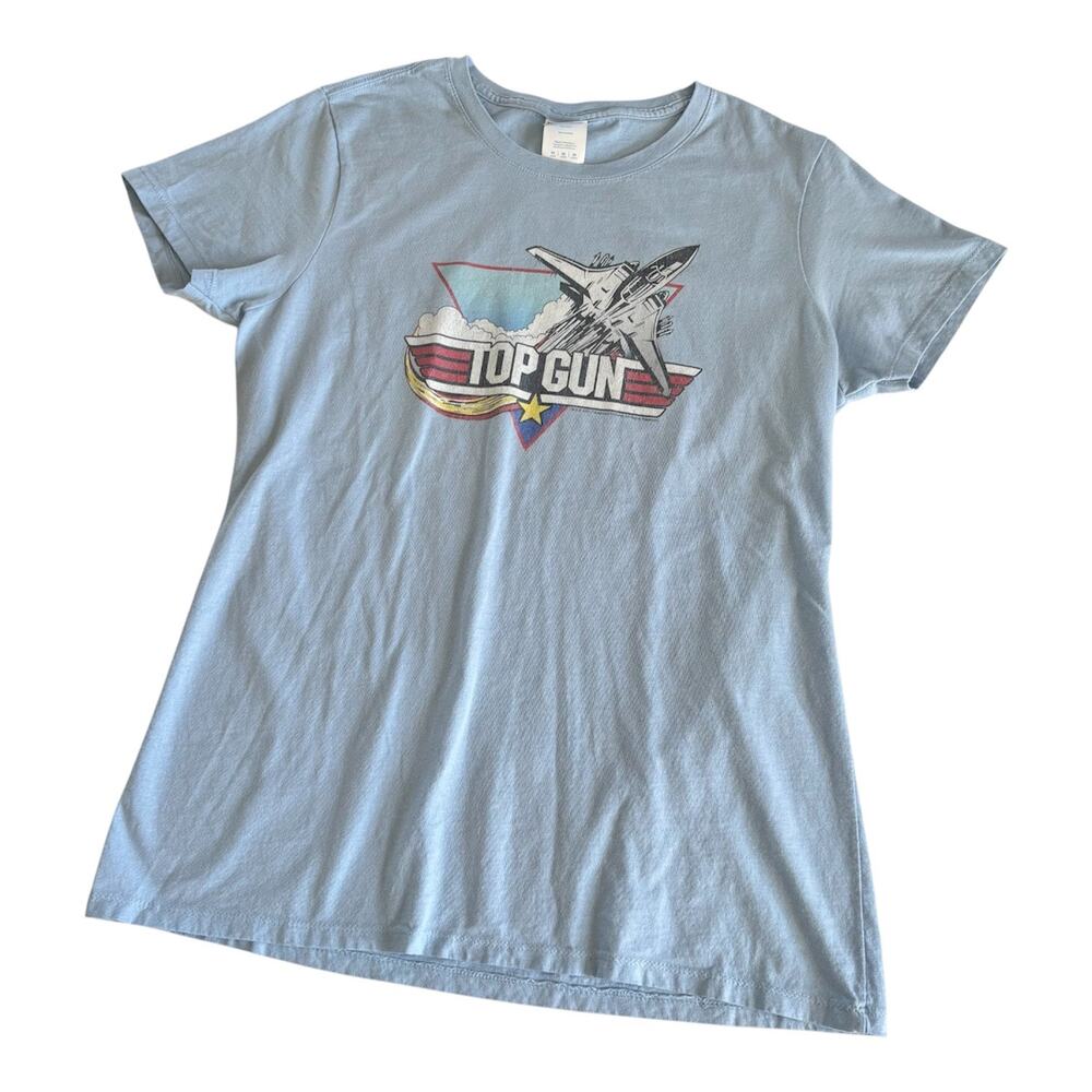 Top Gun Movie Baby Blue Crewneck Short Sleeve T-Shirt Women’s Medium 100% Cotton